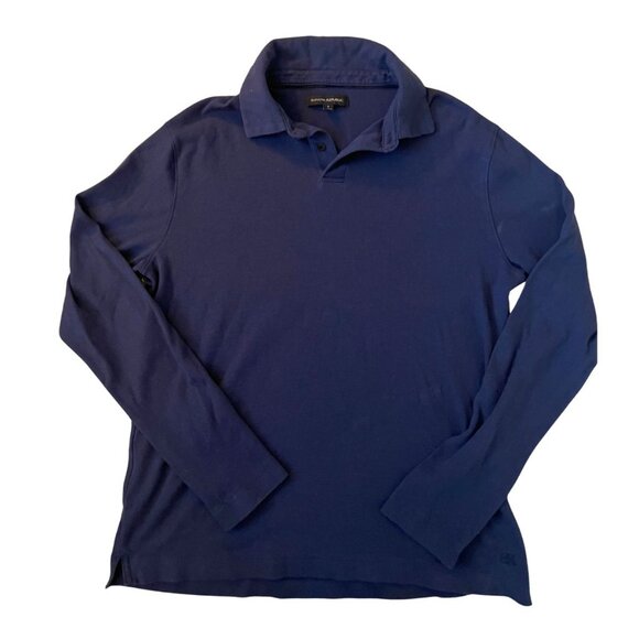 Men's Banana Republic Navy Long Sleeve Polo - Size S - Picture 1 of 3